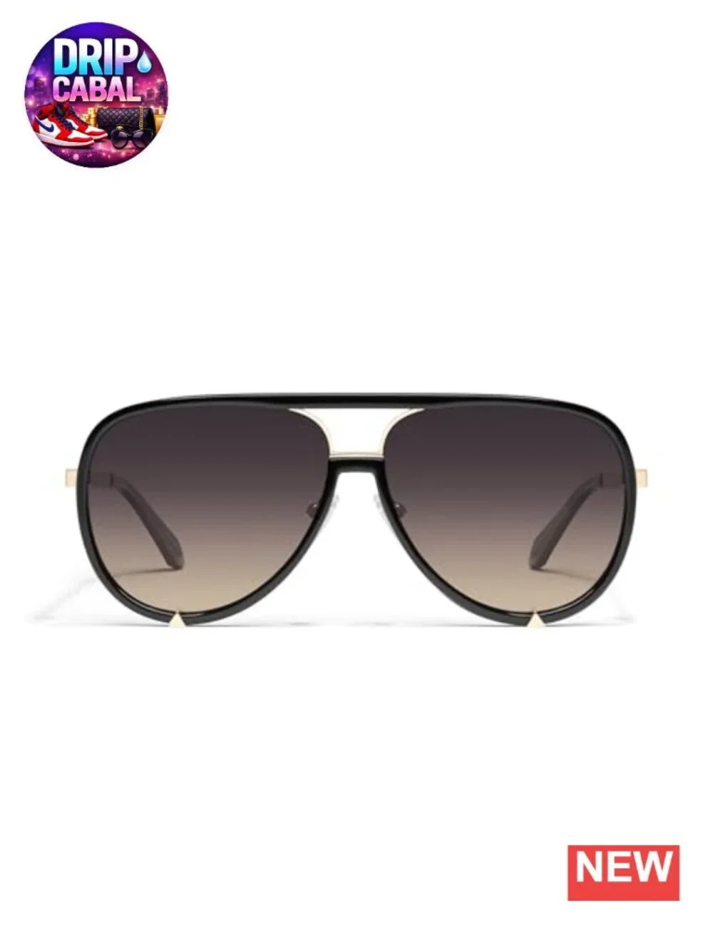 Aviator Sunglasses Oversized Frame UV Protection Built-In Nose Pads Case Cloth